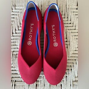 Rothys The Flat Women's Chili Red Round Toe Slip on Shoes Ballet Women’s 9